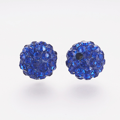Polymer Clay Rhinestone Beads X-RB-K050-8mm-C19-1