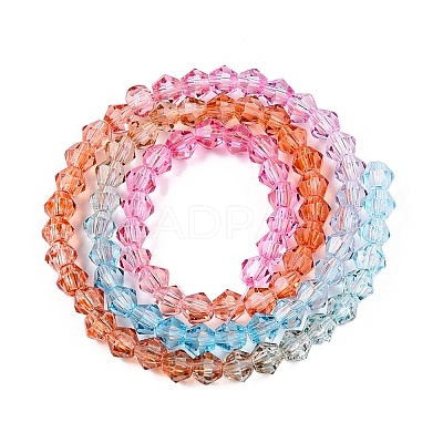 Gradient Color Baking Paint Glass Bead Strands DGLA-A039-T4mm-A016-1