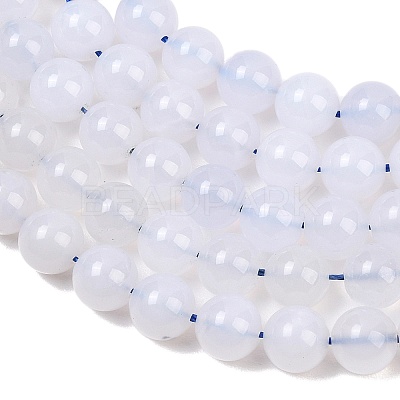 Natural Blue Chalcedony Beads Strands G-K310-C12-10mm-1