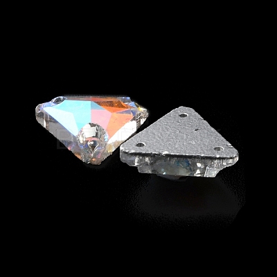 Triangle Shape Sew on Rhinestone GLAA-WH0033-55A-01-1