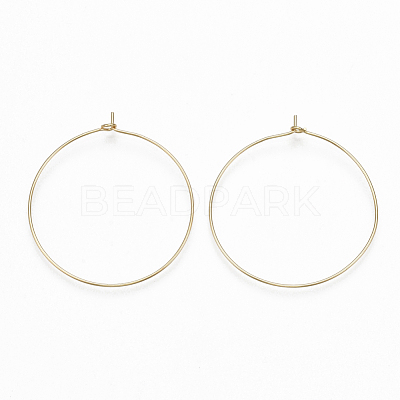 Brass Hoop Earrings Findings KK-S348-244-1