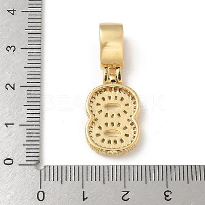 Brass Clear Cubic Zirconia European Dangle Charms LS-KK-R003-01G-08-1