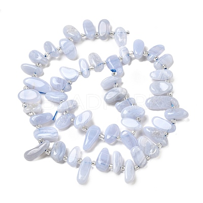 Natural Blue Lace Agate Spike Slice Beads Strands G-NH0046-B01-01-1