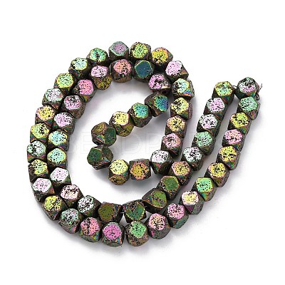 Electroplated Natural Lava Rock Beads Strands G-A256-C01-01A-1