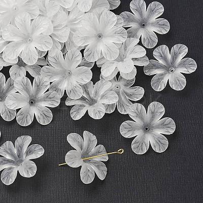 Frosted Flower Clear Transparent Acrylic Beads X-PAF154Y-11-1