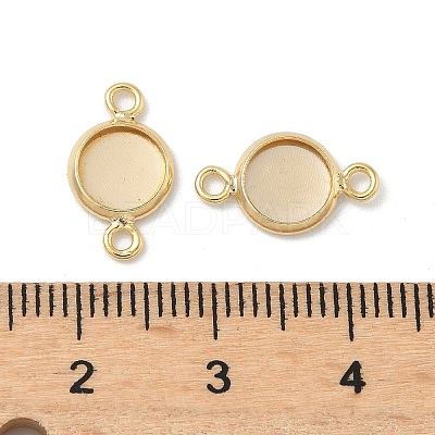 Flat Round Brass Connector Cabochon Settings KK-K414-13G-G-1