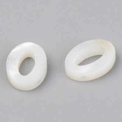 Natural White Shell Mother of Pearl Shell Charms SSHEL-R048-004-M-1