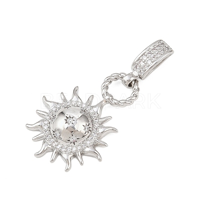 Brass Micro Pave Cubic Zirconia Pendants KK-H518-01A-P-1
