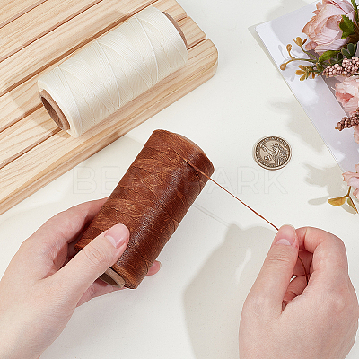 2 Rolls 2 Colors Flat Waxed Cotton Cord OCOR-CL0001-13-1