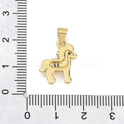 Brass Micro Pave Clear Cubic Zirconia Pendants KK-C265-01A-G-1