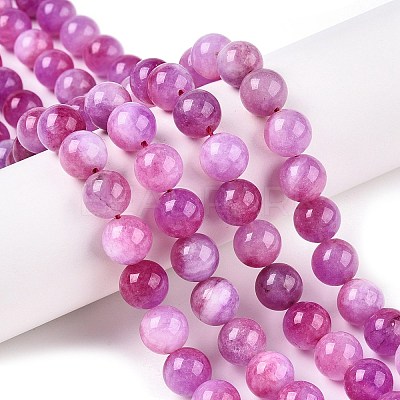 Dyed Natural White Jade Beads Strands G-T138-10mm-210-12-1
