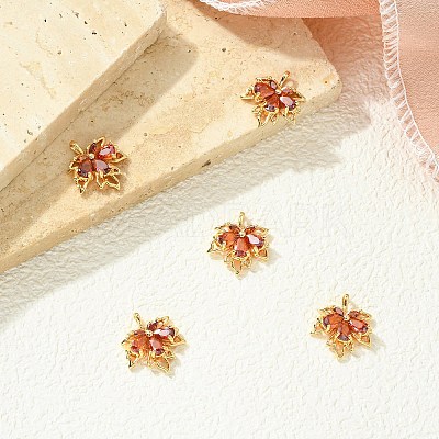 SHEGRACE Brass Cubic Zirconia Charms XGRQ3P967-614G-1