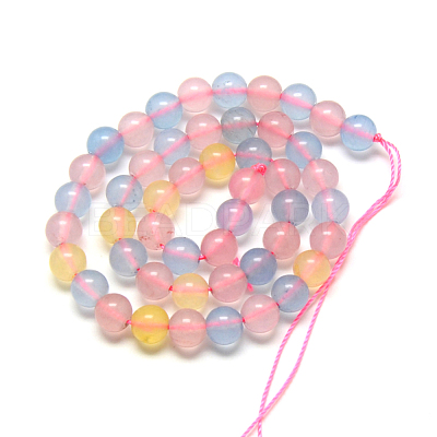 Natural Chalcedony Bead Strands G-R342-8mm-20-1