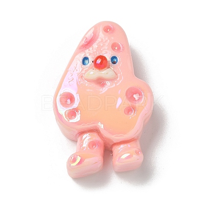 Electroplate Number Theme Resin Beads RESI-Q015-01E-1