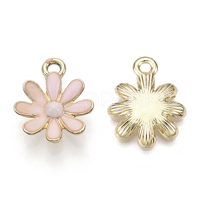 Light Gold Plated Alloy Pendants LS-ENAM-T009-39C-1