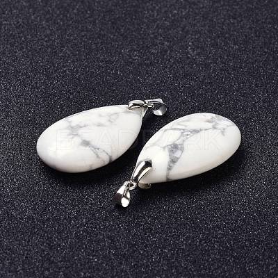 Natural Howlite Pendants G-D084-01P-B16-1