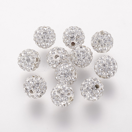 Polymer Clay Rhinestone Beads X-RB-K050-8mm-C31-1