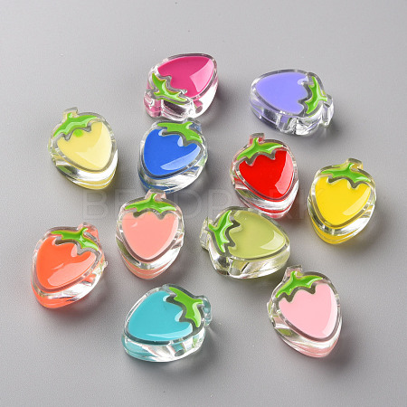 Transparent Enamel Acrylic Beads TACR-S155-003-1