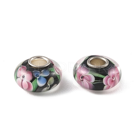 Lampwork & Brass Core European Beads LAMP-P019-01P-22-1
