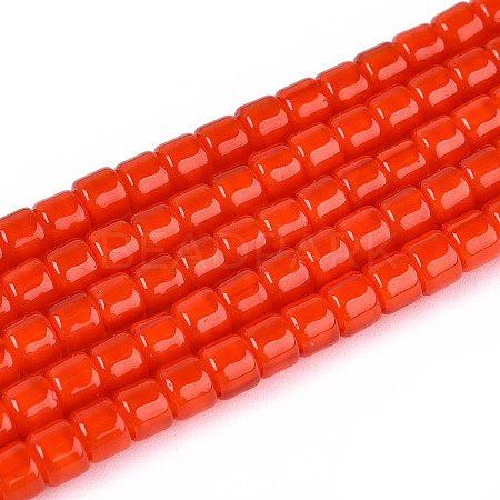 Opaque Solid Color Glass Beads Strands LS-GLAA-N065-4x4mm-C04-1