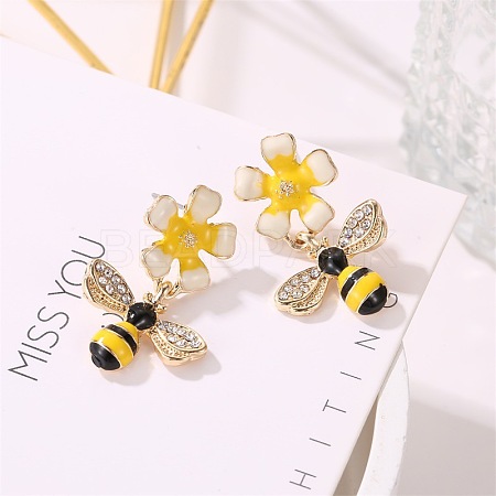 Alloy Enamel Dangle Stud Earrings FS-WG4CB67-01-1