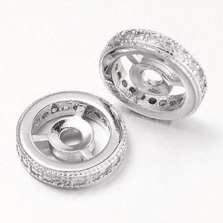 Steering Wheel Brass Micro Pave Cubic Zirconia Beads LS-ZIRC-D044-P-1