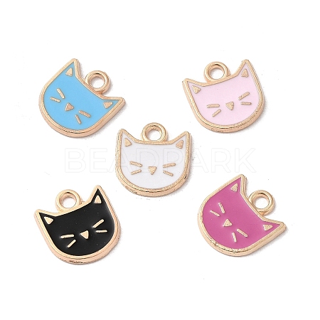Rack Plating Alloy Enamel Charms X-ENAM-P254-03KCG-1