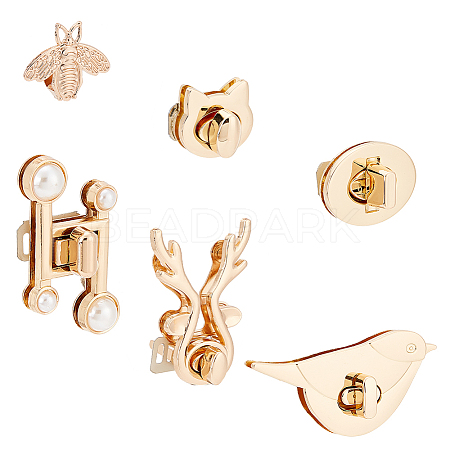   6 Style Zinc Alloy Twist Bag Lock Purse Catch Clasps FIND-PH0007-30-1