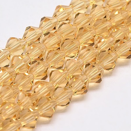 Imitate Austrian Crystal Bicone Glass Beads Strands GLAA-F029-5x5mm-18-1