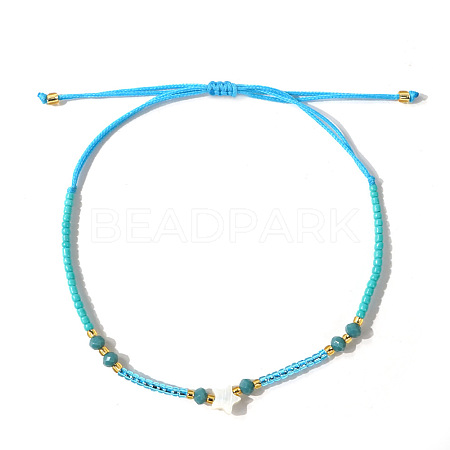Adjustable Glass Seed Beads Braided Bead Bracelets IF7120-12-1