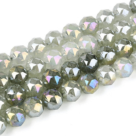 Anti-Tarnish Electroplate Glass Beads Strands GLAA-N064-8mm-13-1