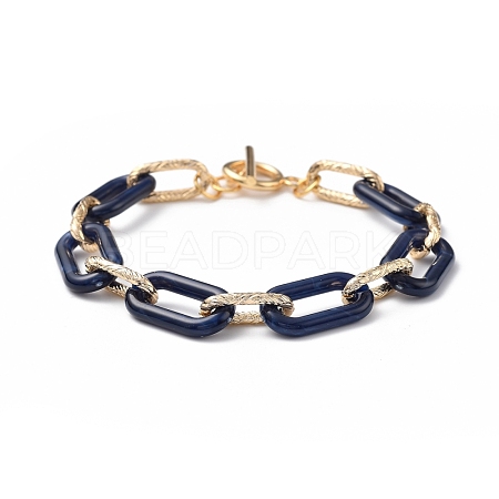 Acrylic & Aluminum Paperclip Chain Bracelets BJEW-JB05329-04-1