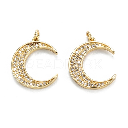 Brass Micro Pave Clear Cubic Zirconia Pendants ZIRC-M115-31G-1