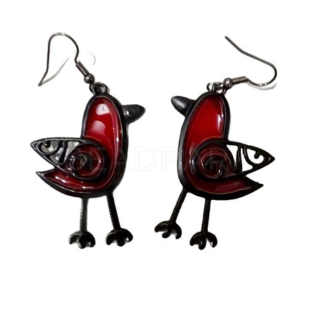 Bird Alloy Resin Dangle Earrings FS-WG8BC40-05-1