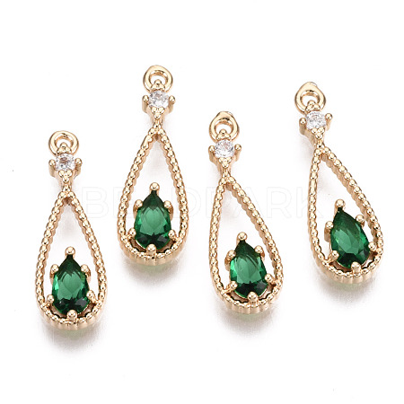 Brass Micro Pave Cubic Zirconia Pendants KK-R111-003-A01-1