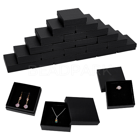 Cardboard Paper Earrings and Rings Storage Boxes CBOX-WH0015-001A-1