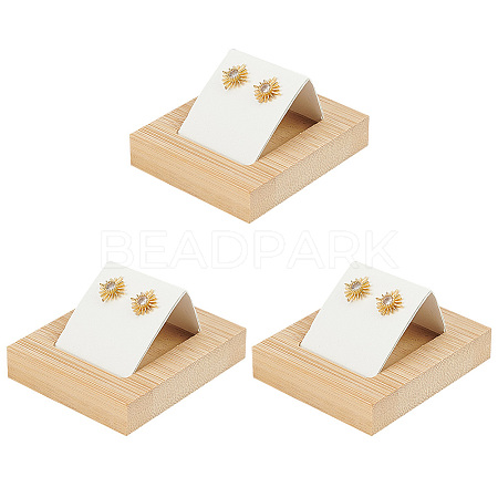 3Pcs Rectangle Wood Earring Display Stands EDIS-DR0001-05A-1