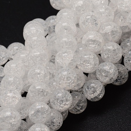 Crackle Glass Round Beads Strands X-CCG-E001-4mm-04-1
