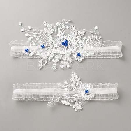 Flower Polyester Garter Leg Ring Sets DIY-WH0888-340A-1