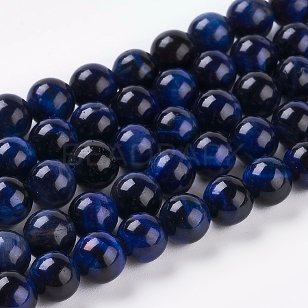 Natural Blue Tiger Eye Beads Strands X-G-G099-6mm-13-1