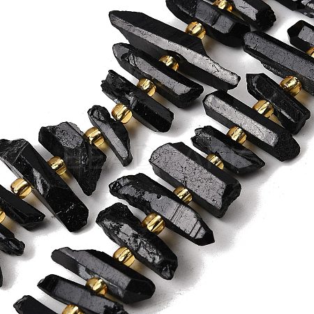 Electroplate Natural Quartz Crystal Beads Strands G-F800-B10-1