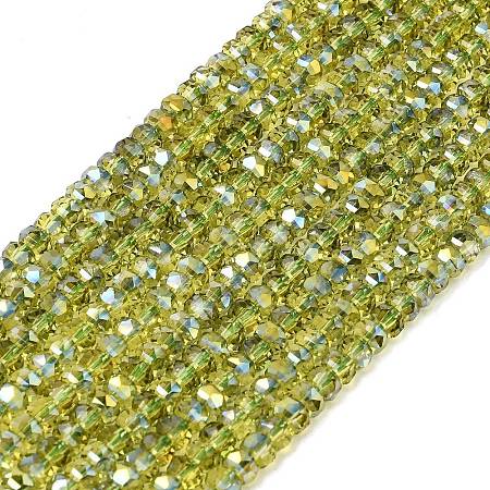 Electroplate Glass Beads Strands GLAA-Q105-03-02-1