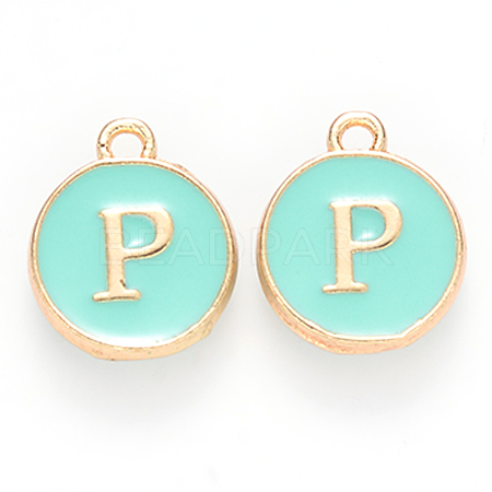 Golden Plated Alloy Enamel Charms ENAM-S118-05P-1