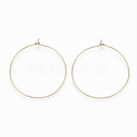 Brass Hoop Earrings Findings KK-S348-244-1