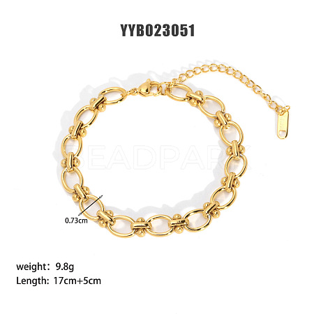 European Style 304 Stainless Steel Link Chain Bracelet for Women HM2215-4-1