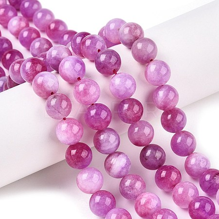 Dyed Natural White Jade Beads Strands G-T138-10mm-210-12-1