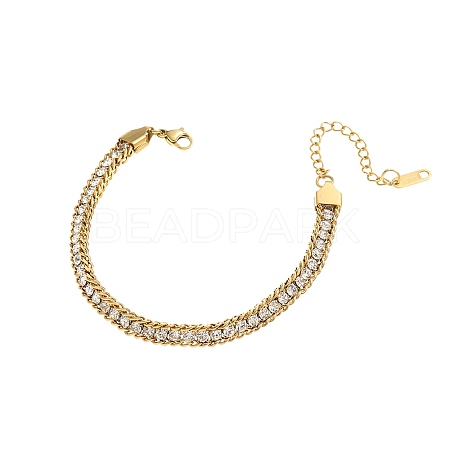 Stainless Steel Rhinestone Cup Chain Bracelets for Woman PW-WG34DD3-02-1