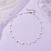 316 Stainless Steel Paperclip Chain & Star Natural White Shell Link Necklaces NJEW-JN05034-2