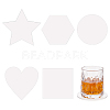 BENECREAT 5Pcs 5 Style Transparent Acrylic Cup Mats AJEW-BC0006-83-1