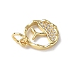 Brass Micro Pave Cubic Zirconia Charms X-ZIRC-F131-18G-3